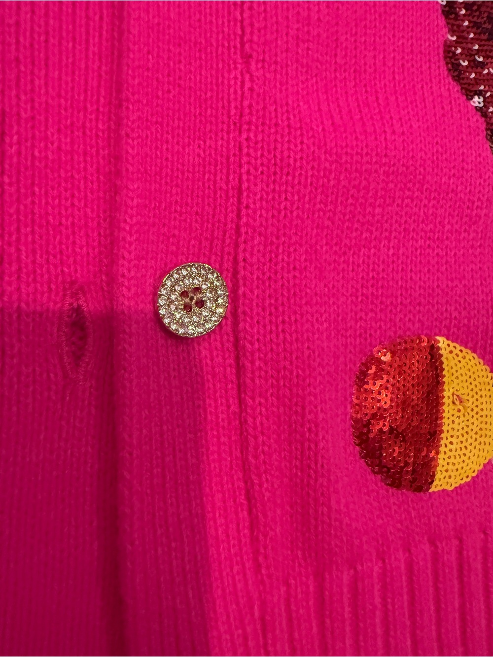 NWT Queen of Sparkles Hot Pink Cinco Dog Cardigan Sequin Chihuahua Sweater Small - Picture 3 of 4